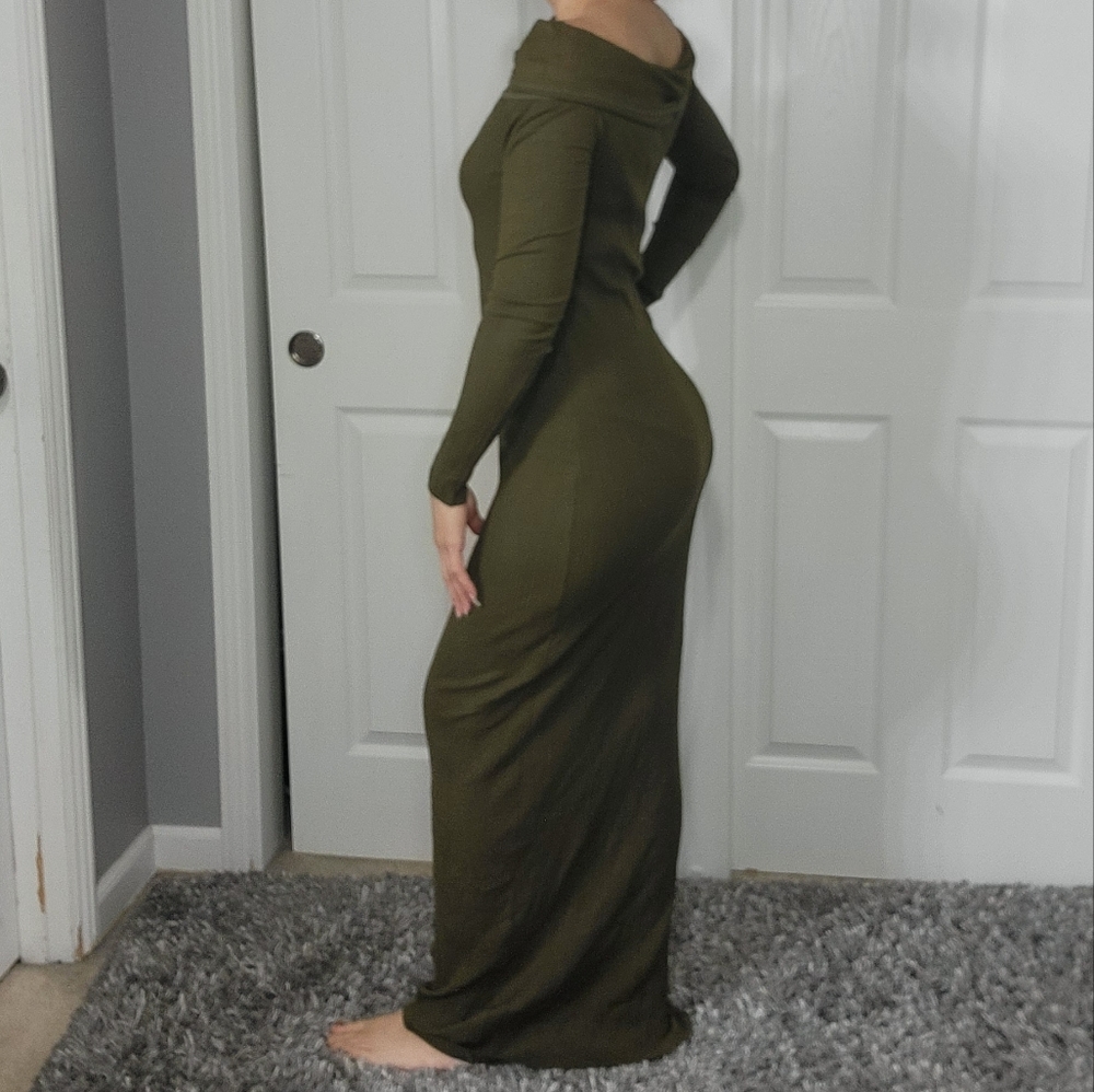 LAmade Off The Shoulder Green Dress/ S. - Picture 3 of 12